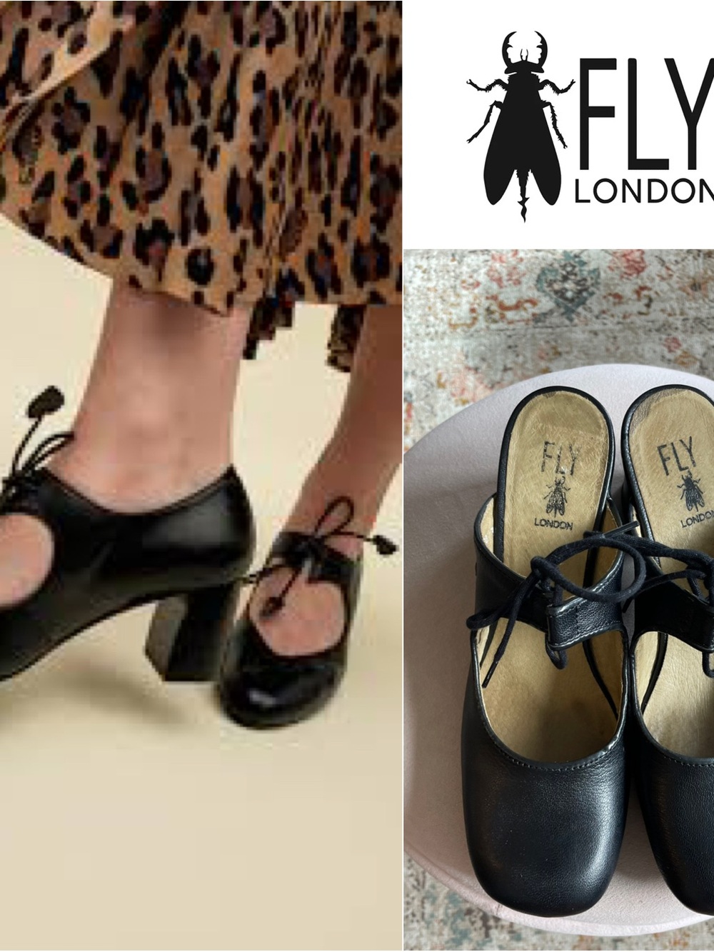 NWOT Fly London SOLY778FLY Women's - Maternity Sandal in Black Leather